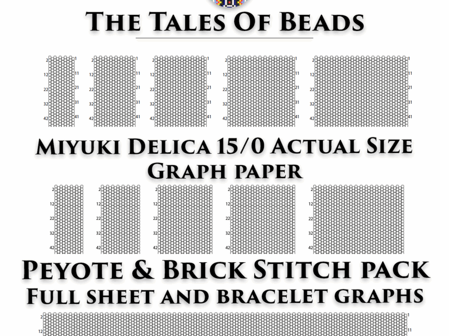 Peyote And Brick Stitch Graph Paper Miyuki Delica 15 0 Actual Size Seed Bead Graph Paper Crealandia