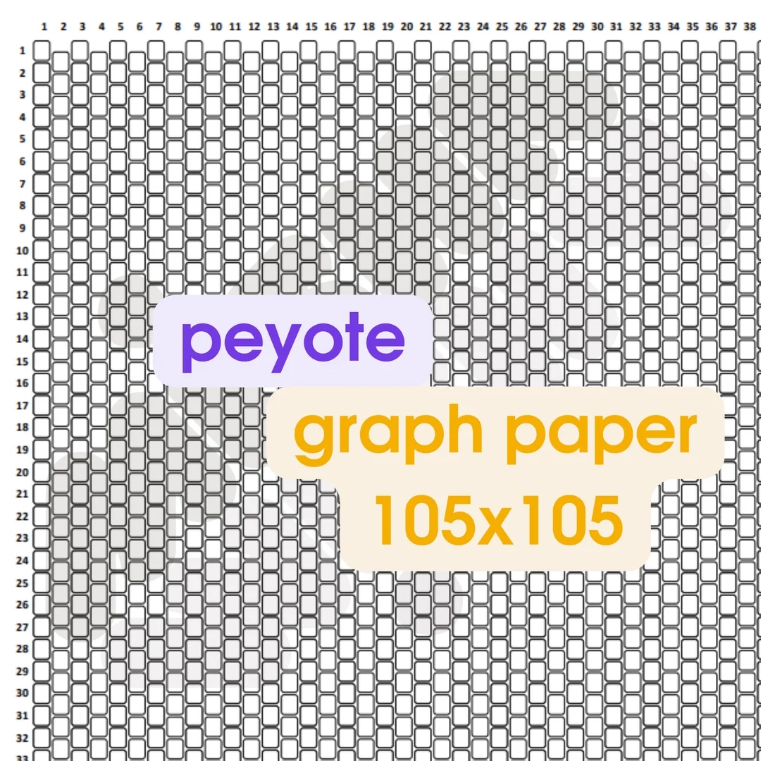 Peyote Graph Paper 105 Columns Etsy Peyote Graph Paper 105 Columns Etsy