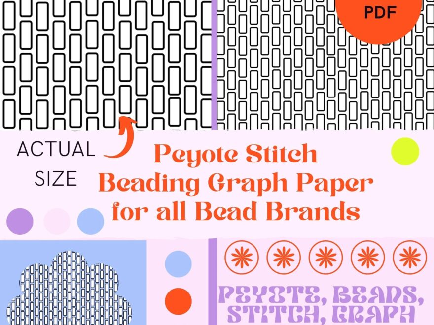 Peyote Stitch Beading Graph Paper Beading Pattern Beading Tutorial Pattern Sheet Graphing Paper Design Sheet Printable Pattern Graph Etsy