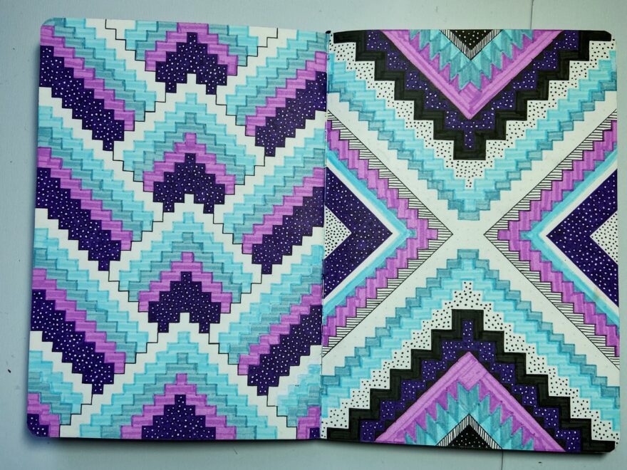 Pixel Art Pattern On Notebook Cover