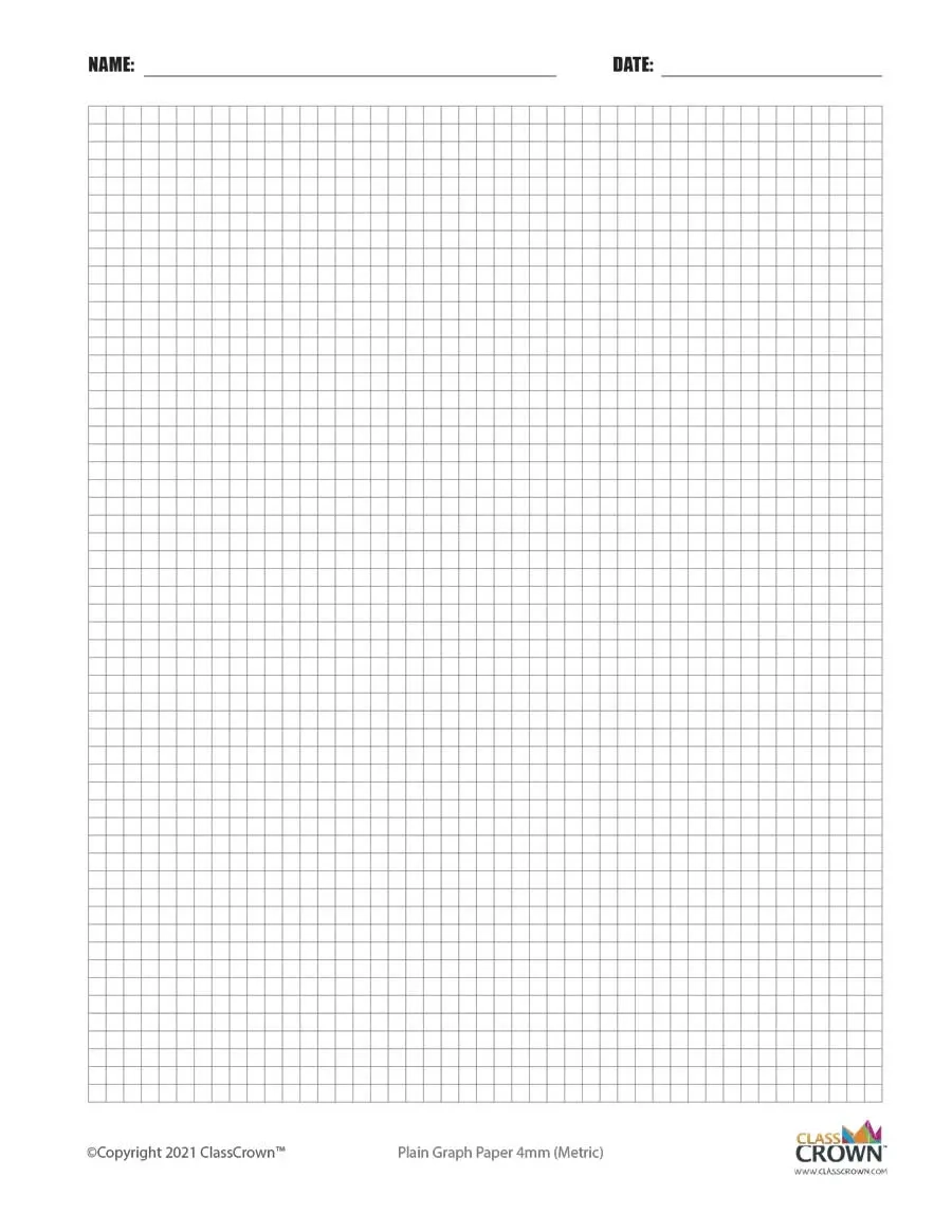 Plain Graph Paper With Name 4 Mm Specialty Paper ClassCrown