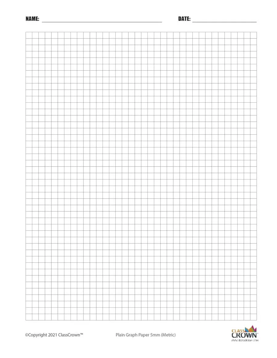 Plain Graph Paper With Name 5 Mm Specialty Paper ClassCrown