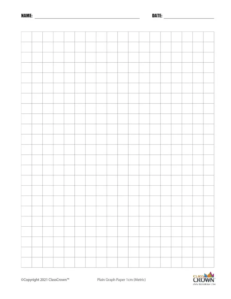 Plain Graph Paper With Name Block ClassCrown