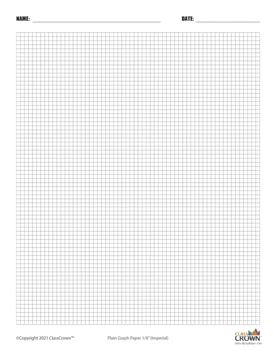 Plain Graph Paper With Name Block ClassCrown