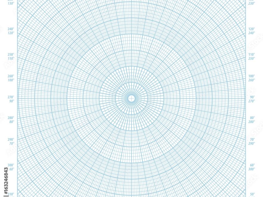 Polar Coordinate Circular Grid Graph Paper Background Stock Vector Adobe Stock