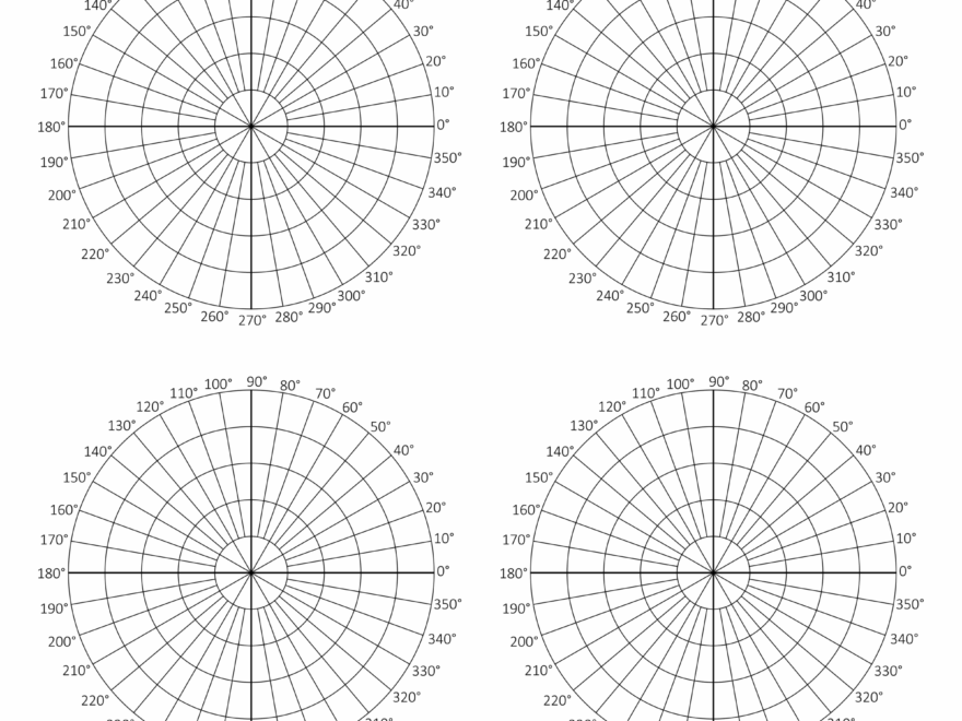 Polar Graph Paper Printable PDF With Radians And Degrees DIY Worksheets Library
