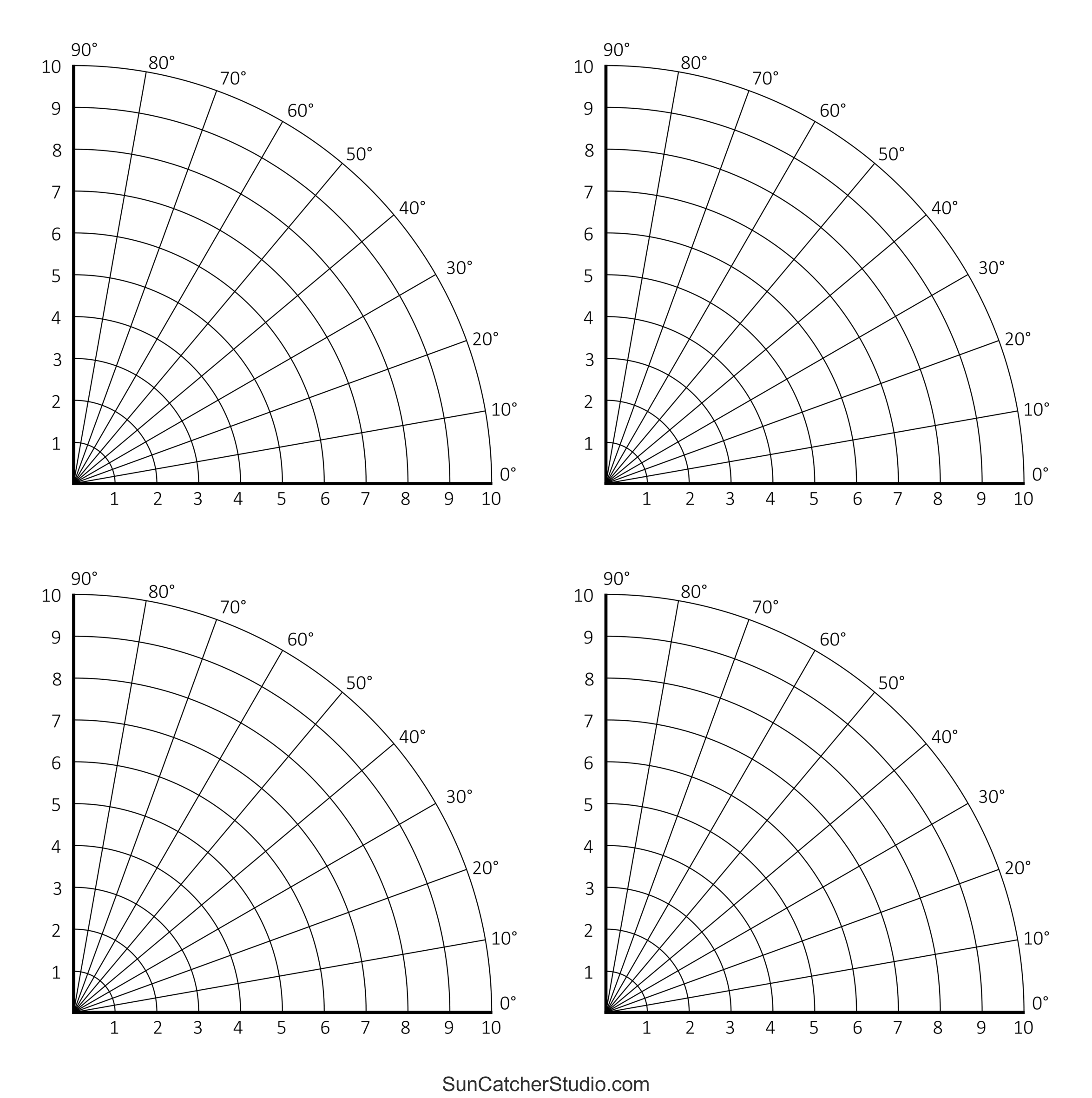 Circle Graph Paper 9 Degree