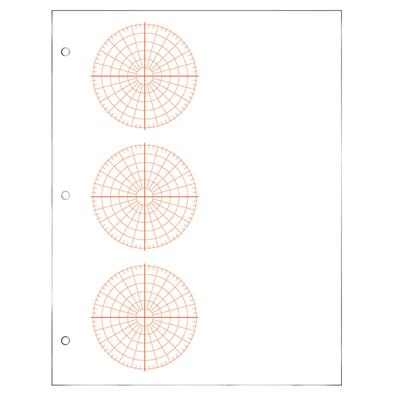 Polar Graph Paper With Accentuated XY Axis 3 Polar Graphs With 1 4 Spacing Graduated Every 5 Right Half Blank Double Sided 500 Sheet Ream Three Hole Punched Walmart