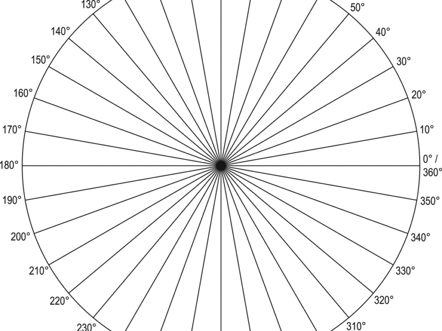 Polar Grid In Degrees With Radius 1 ClipArt ETC