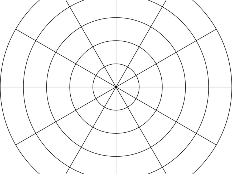 Polar Grid In Degrees With Radius 5 ClipArt ETC