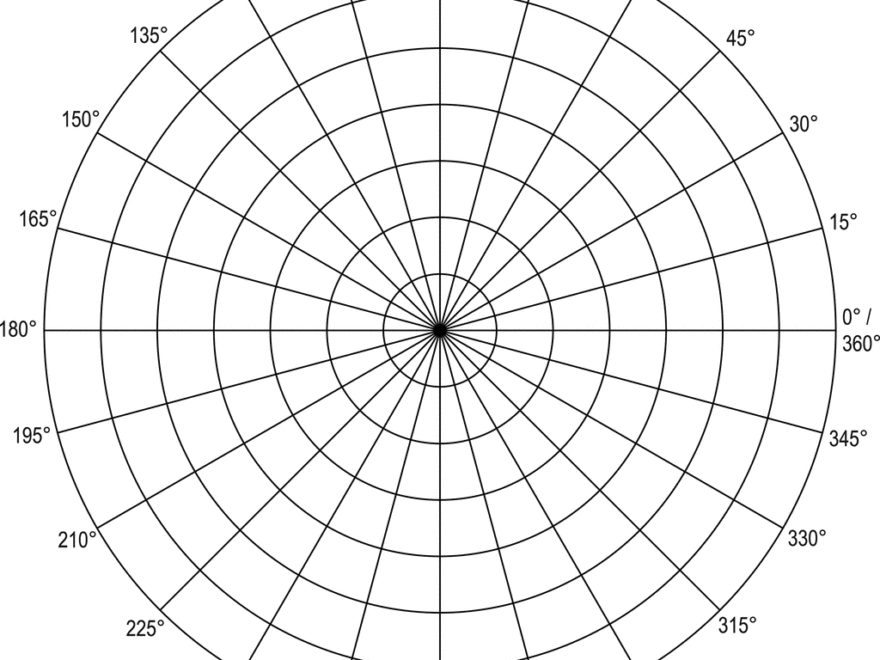 Polar Grid In Degrees With Radius 7 ClipArt ETC