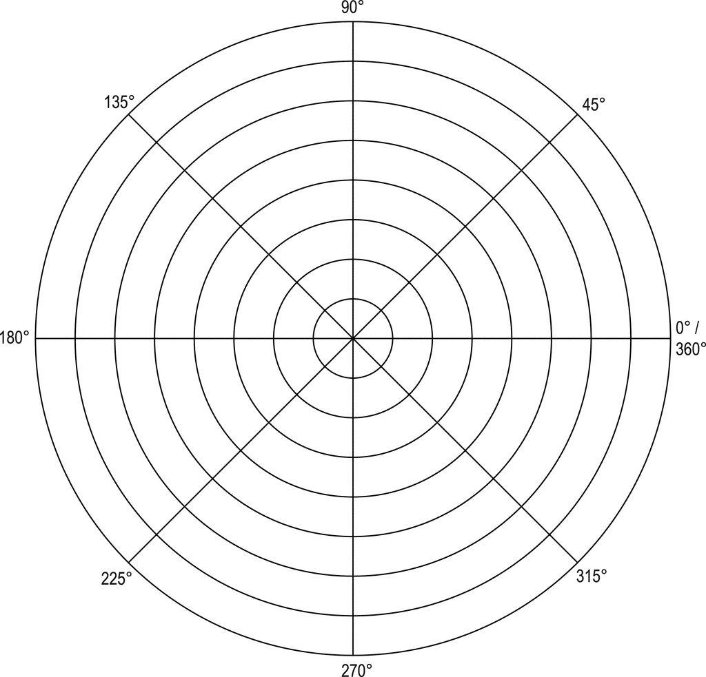 Polar Grid In Degrees With Radius 8 ClipArt ETC