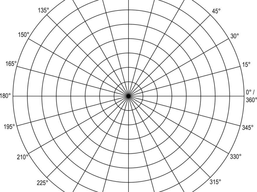 Polar Grid In Degrees With Radius 8 ClipArt ETC