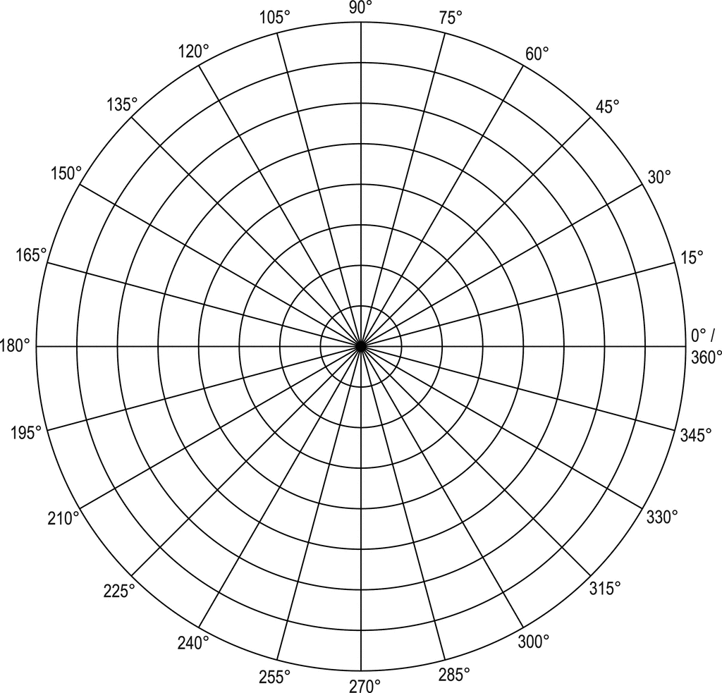 Polar Grid In Degrees With Radius 8 ClipArt ETC