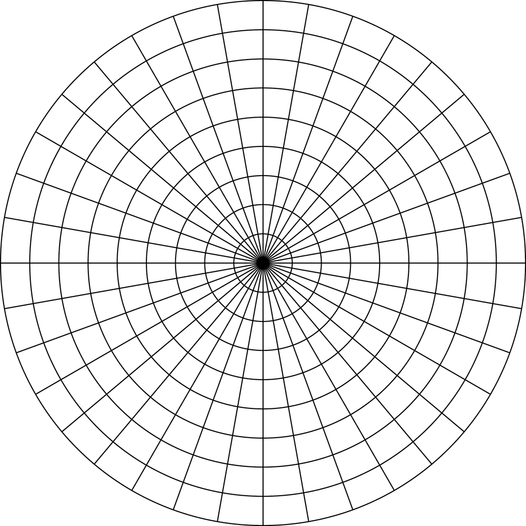 Polar Grid In Degrees With Radius 9 ClipArt ETC