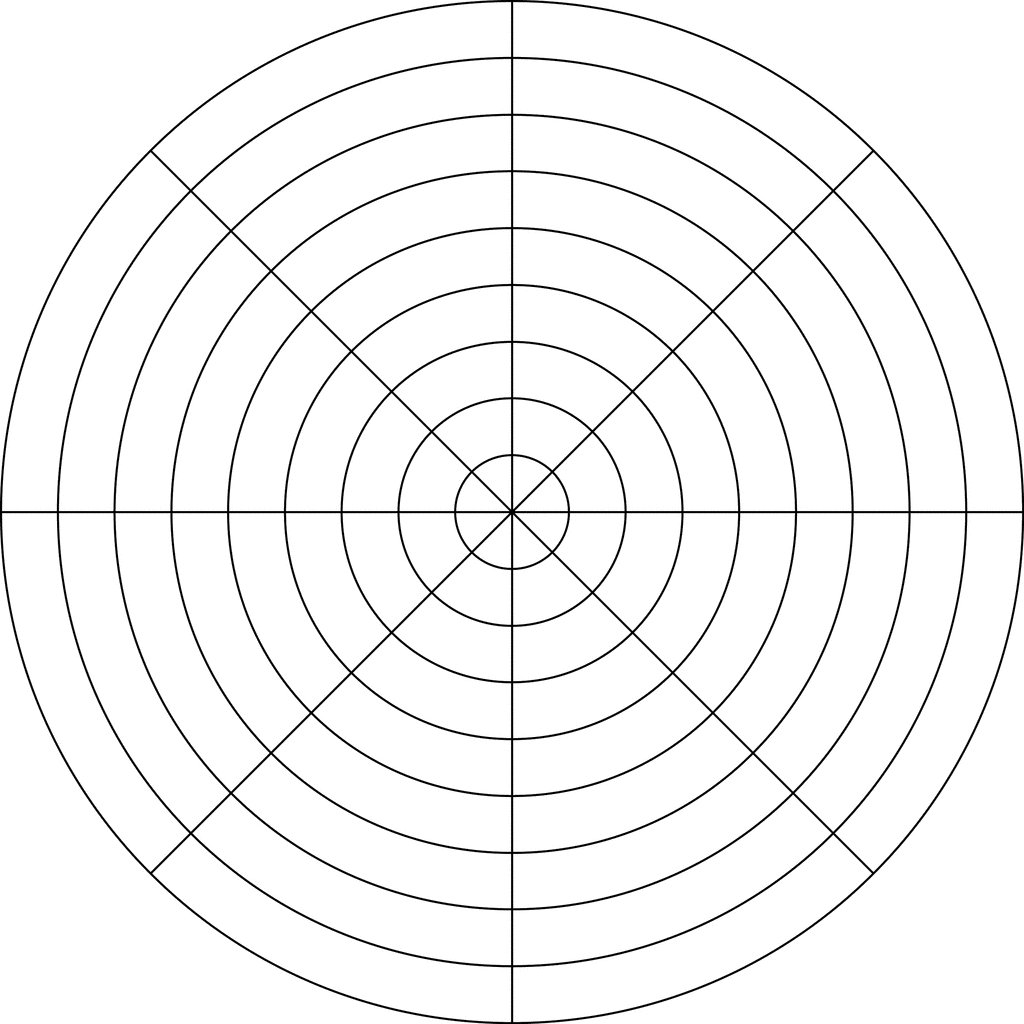 Polar Grid In Degrees With Radius 9 ClipArt ETC