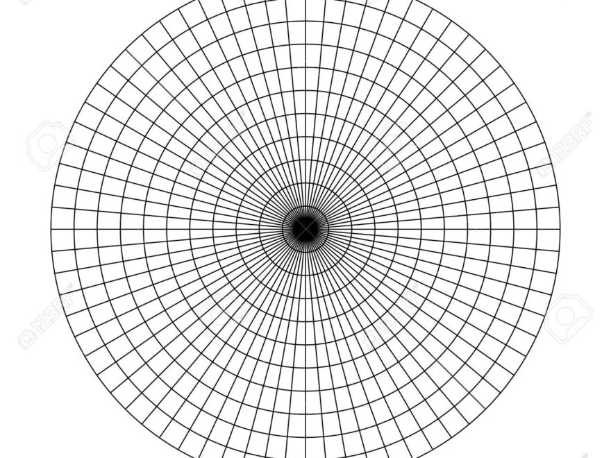 Polar Grid Of 10 Concentric Circles And 5 Degrees Steps Blank Vector Polar Graph Paper Stock Photo Picture And Royalty Free Image Image 108972759