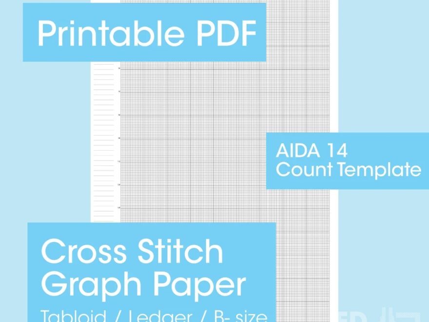 PRINTABLE Aida 14 Cross Stitch Graph Paper Tabloid Ledger B size 11x17 14 Fabric Counts PDF Instant Download Etsy