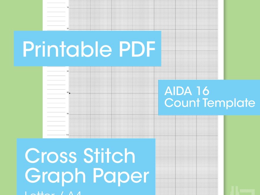 PRINTABLE Aida 16 Cross Stitch Graph Paper Letter a4 16 Fabric Counts PDF Instant Download Etsy