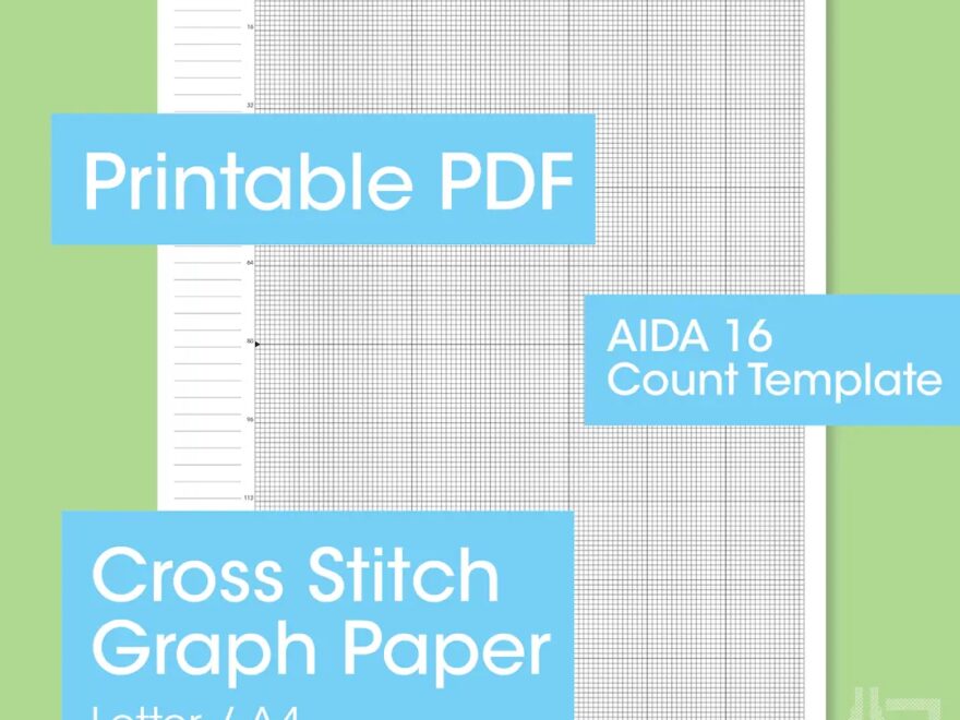 PRINTABLE Aida 16 Cross Stitch Graph Paper Letter a4 16 Fabric Counts PDF Instant Download Etsy