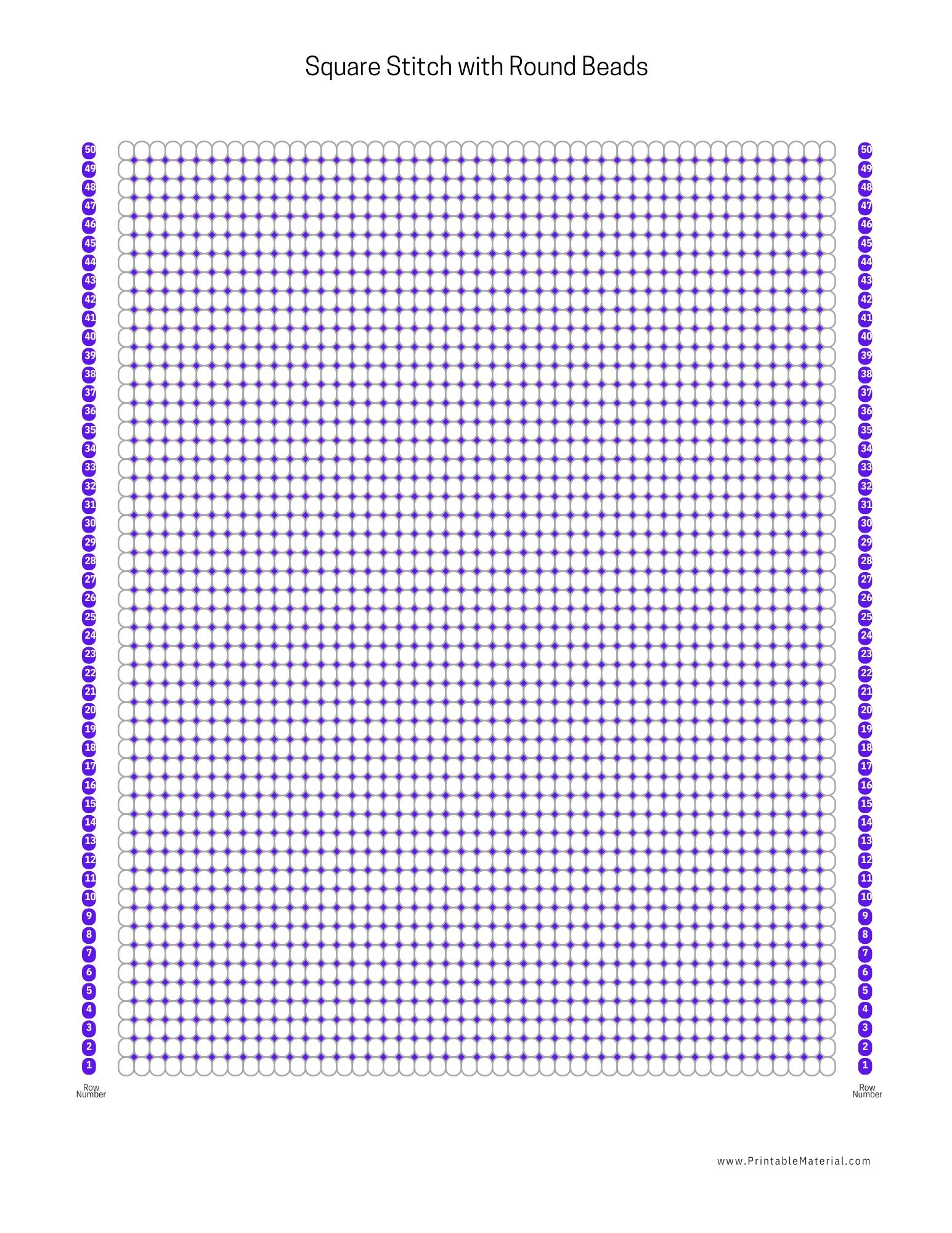 Printable Brick Stitch Beads Graph Paper Template