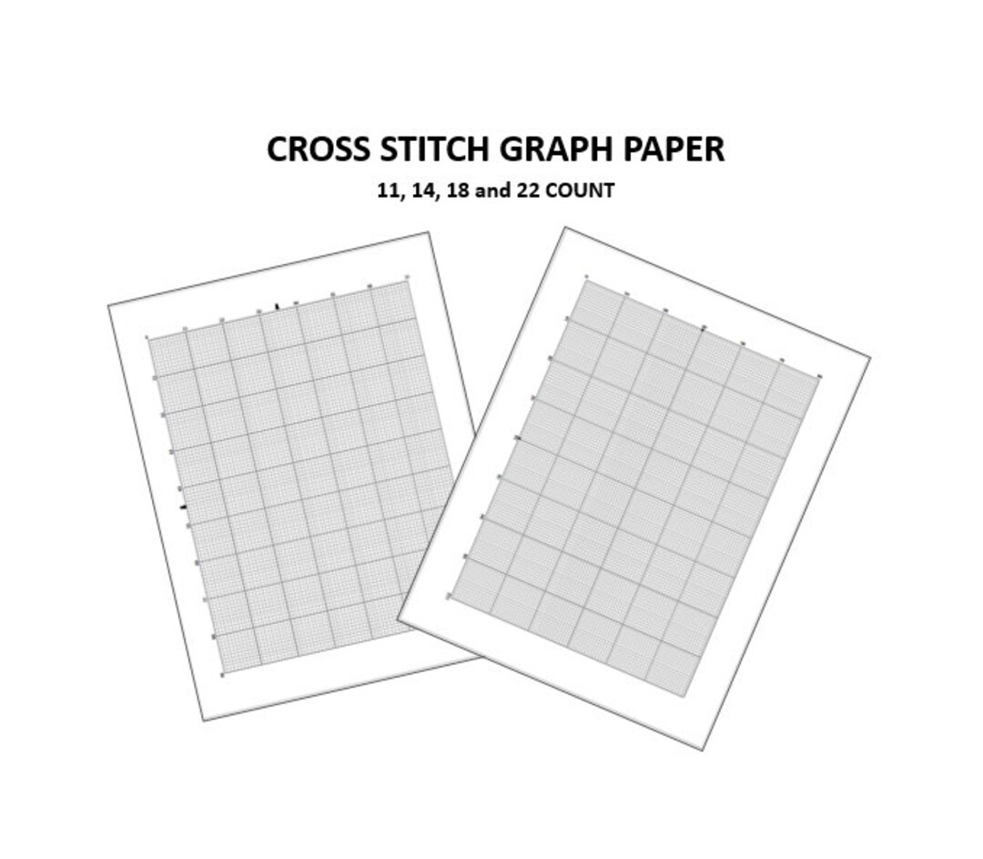 Printable Cross Stitch Graph Paper 11 14 18 And 28 Count Included PDF Files Etsy