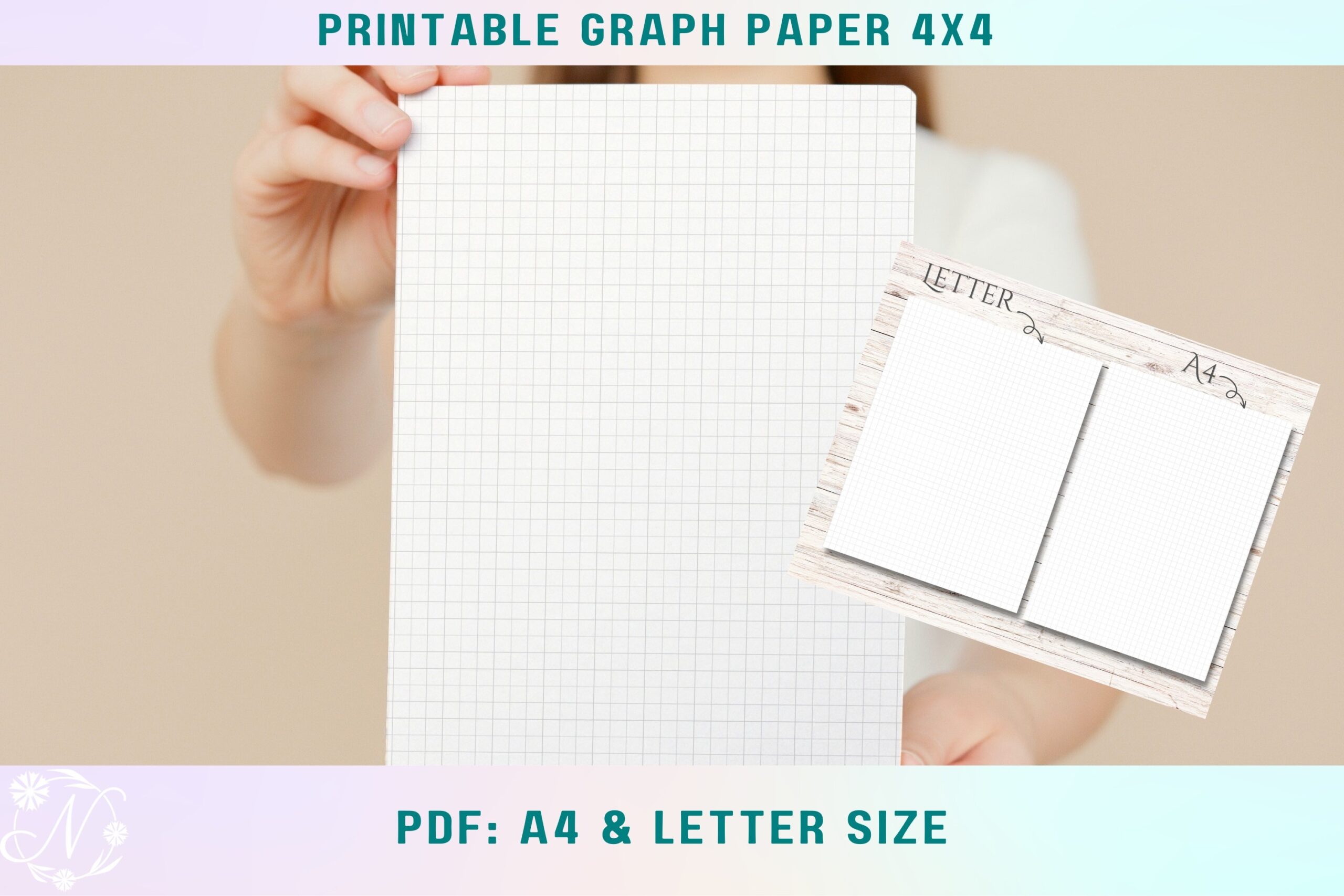 Printable Graph Paper 1 4 Inch 4x4 Quad Ruled Paper