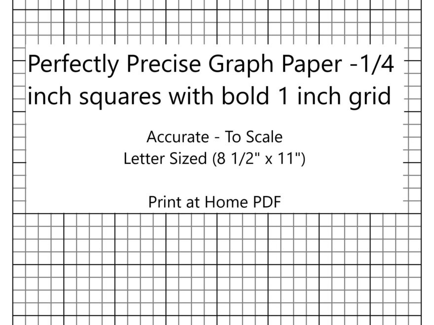 Printable Graph Paper 1 4 Inch Grid With Bold 1 Inch Lines PDF Etsy
