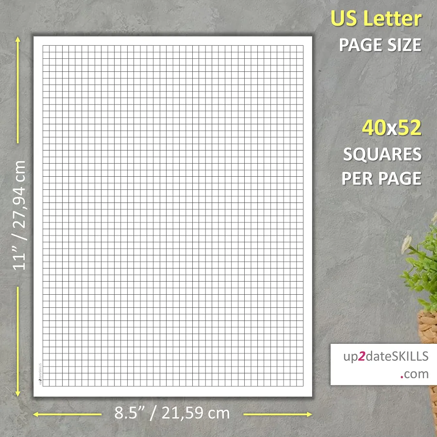 Printable Graph Paper 1 5 Inch Grid US Letter Up2dateskills