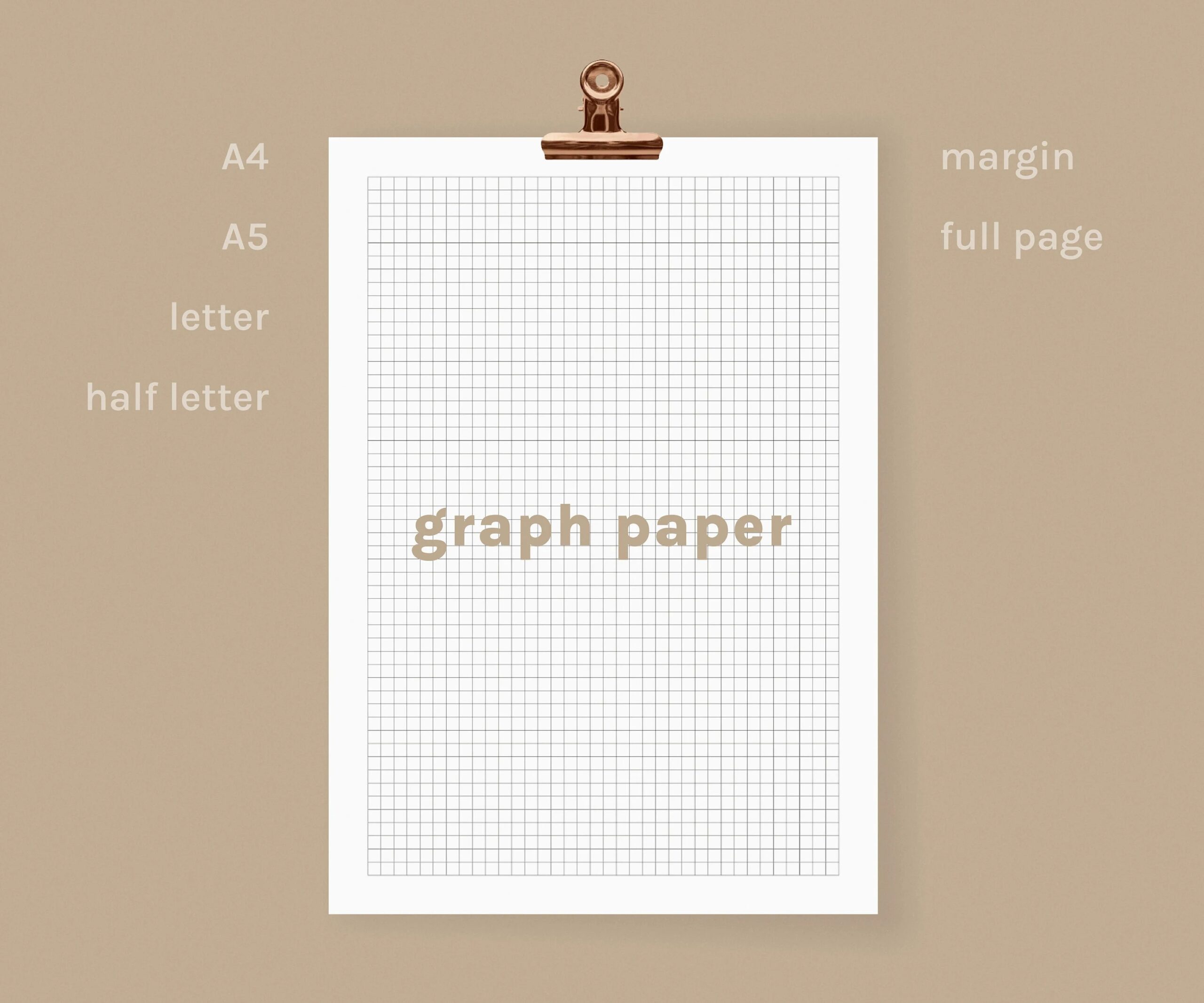 Printable Graph Paper 5mm Grid Paper Digital Journal Template A4 A5 Letter Half Letter PDF Instant Download Etsy
