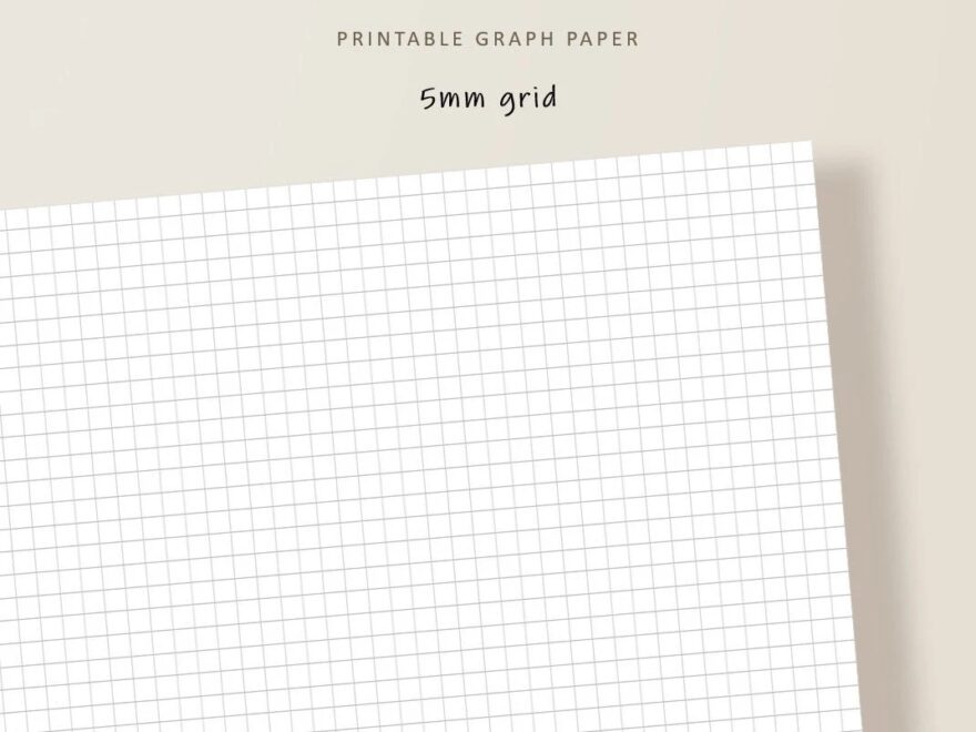 Printable Graph Paper Basic Notebook Paper 5mm Grid Notebook Pages A4 A5 Letter Digital PDF Instant Download Etsy