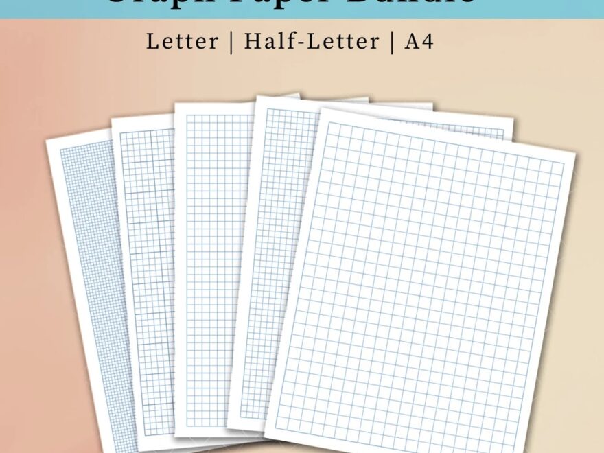 Printable Graph Paper PDF 2 5mm 10mm 4x4 5x5 And 5x5 Multi line Light Blue Grid Note Paper Instant Download Etsy