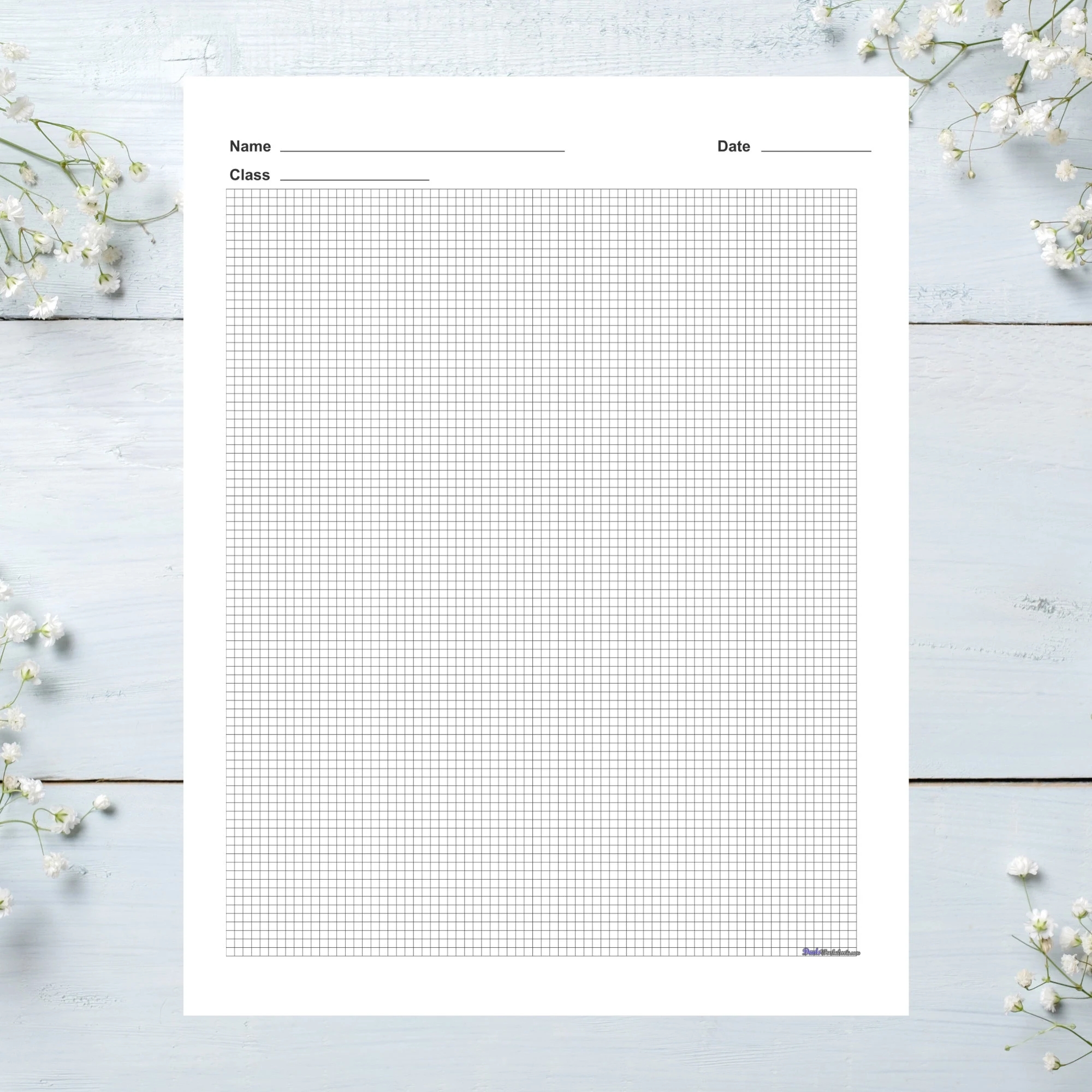 Printable Graph Paper With Name Block 4 Sizes Graph Paper Printable Etsy