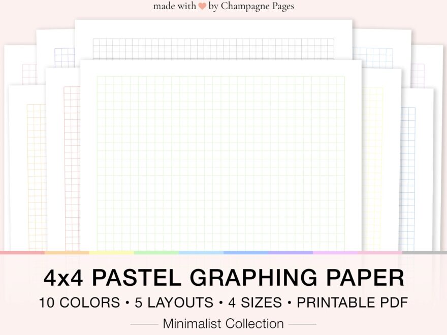 Printable Graphing Paper Templates 4x4 4 Squares Per Inch Quad Ruled Grid Paper Templates Goodnotes Template A5 a4 letter half Size Etsy
