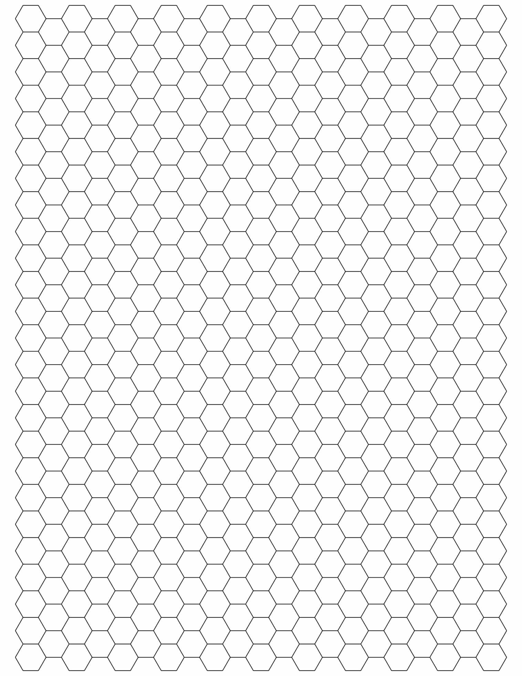 Printable Half Inch Gray Hexagon Graph Paper For A4 Paper