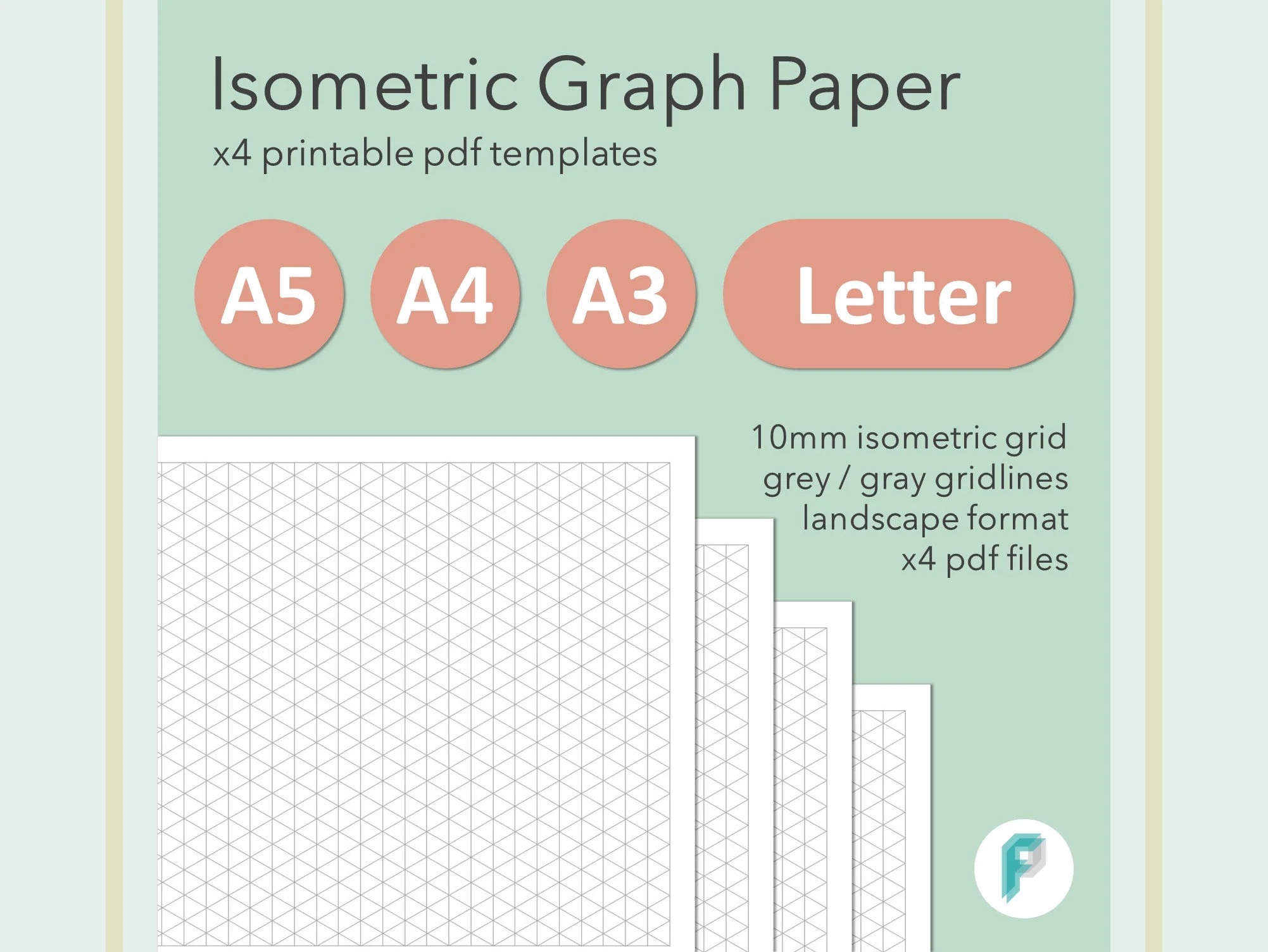 Printable Isometric Graph Paper Grid 10mm 1 0cm Landscape A3 A4 A5 And US Letter Downloads Etsy Printable Isometric Graph Paper Grid 10mm 1 0cm Landscape A3 A4 A5 And US Letter Downloads Etsy