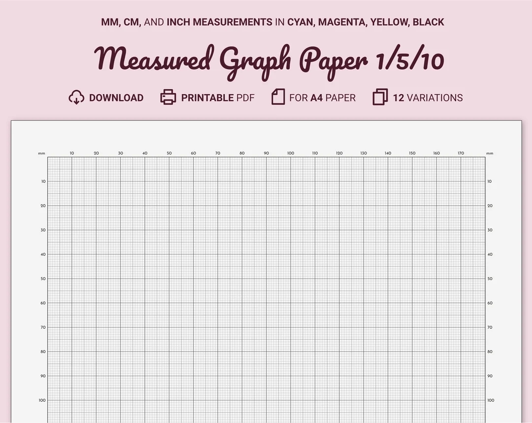Printable Millimeter Graph Paper A4 With Margin digital Download Etsy