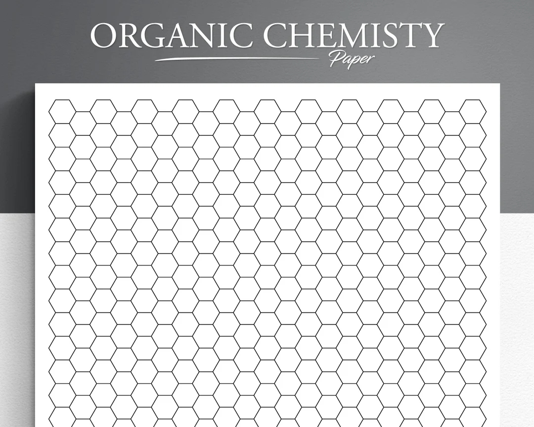 Printable Organic Chemistry Paper Hexagon Paper Hexagon Grid Paper Hexagonal Graph Paper Hex Paper Hexagonal Paper Etsy