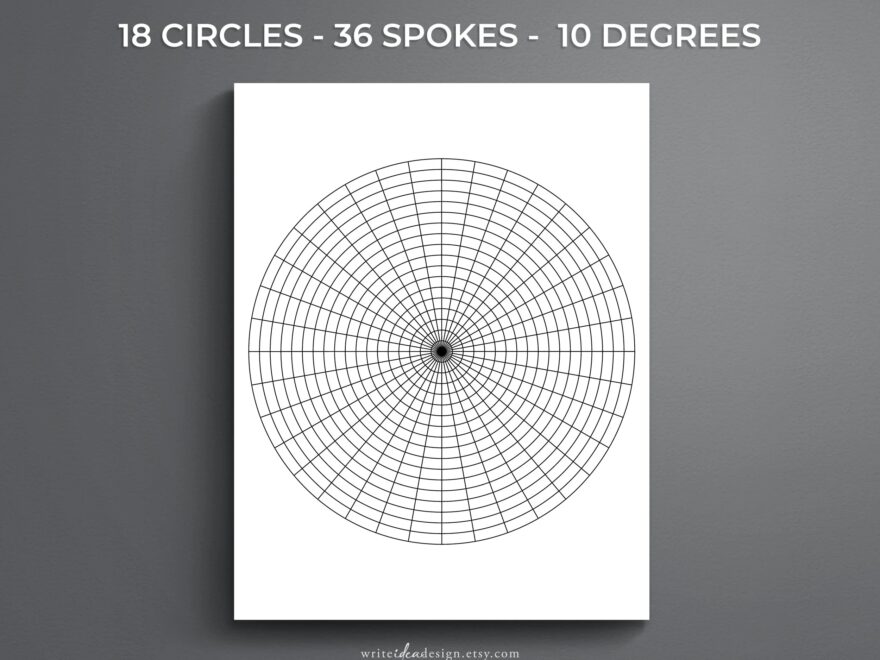 Printable Polar Graph Paper Circular Graph Paper Radial Graph Paper Etsy
