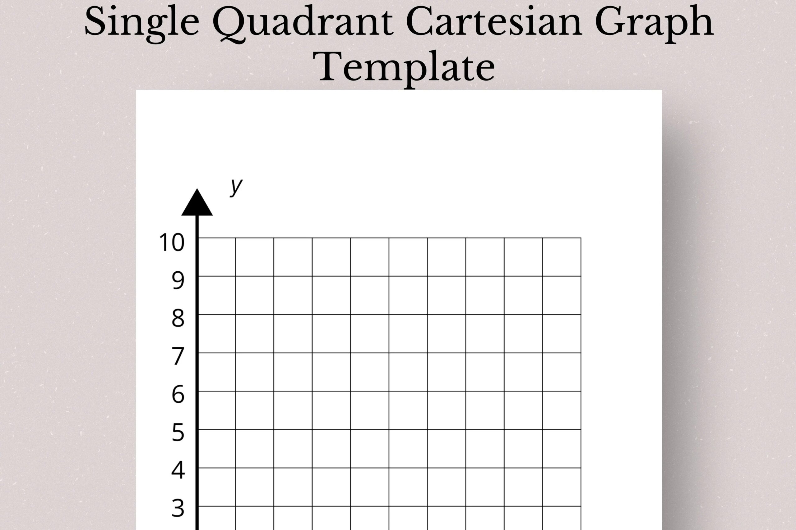 Printable Single Quadrant Cartesian Grid Graph Paper For Math STEM And Art Projects Etsy