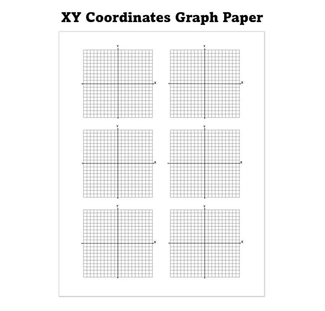 Printable X Y Coordinates Graph Paper PDF File Instant Download Etsy