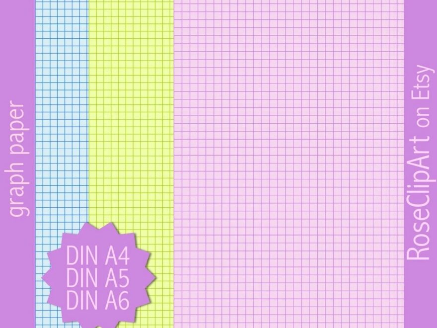 Purple Graph Paper Instant Download Printable Lilac Blue Green Graph Paper Commercial Use Allowed Planner Insert Etsy