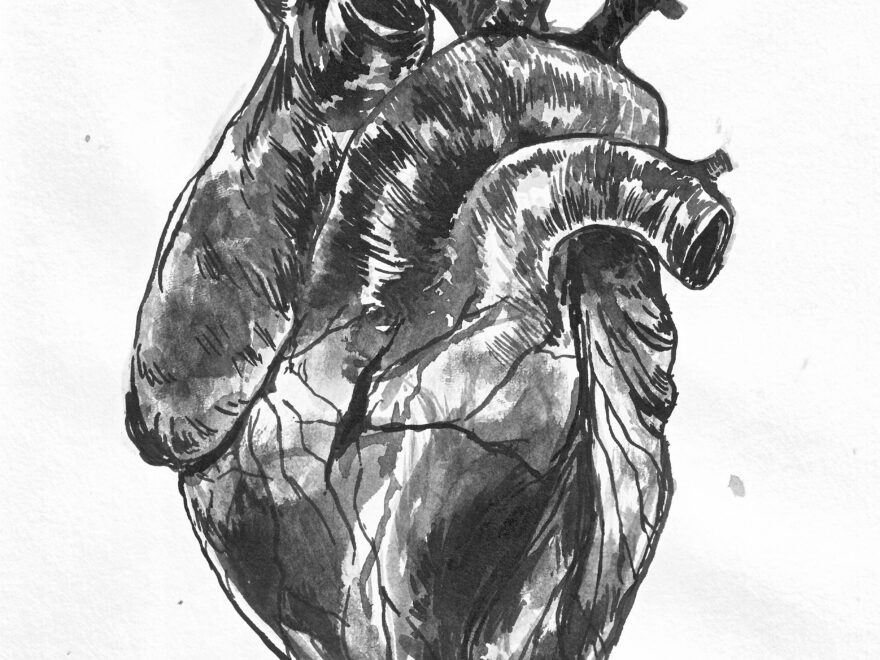 Puso Heart Sumi Ink A4 R Art