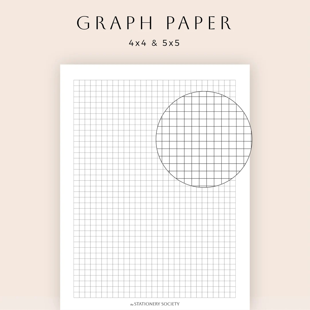 Quad Graph Paper Printable Pdf Digital Desk Organization Tool Drawing Graphing Paper Printout Stationery Society Etsy