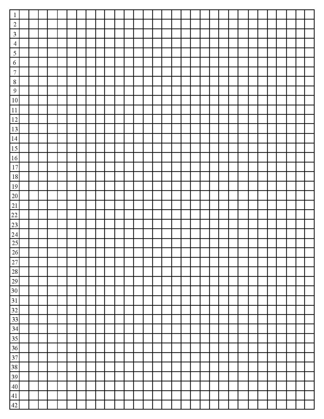 Quarter inch Graph Paper With Line Numbers Etsy