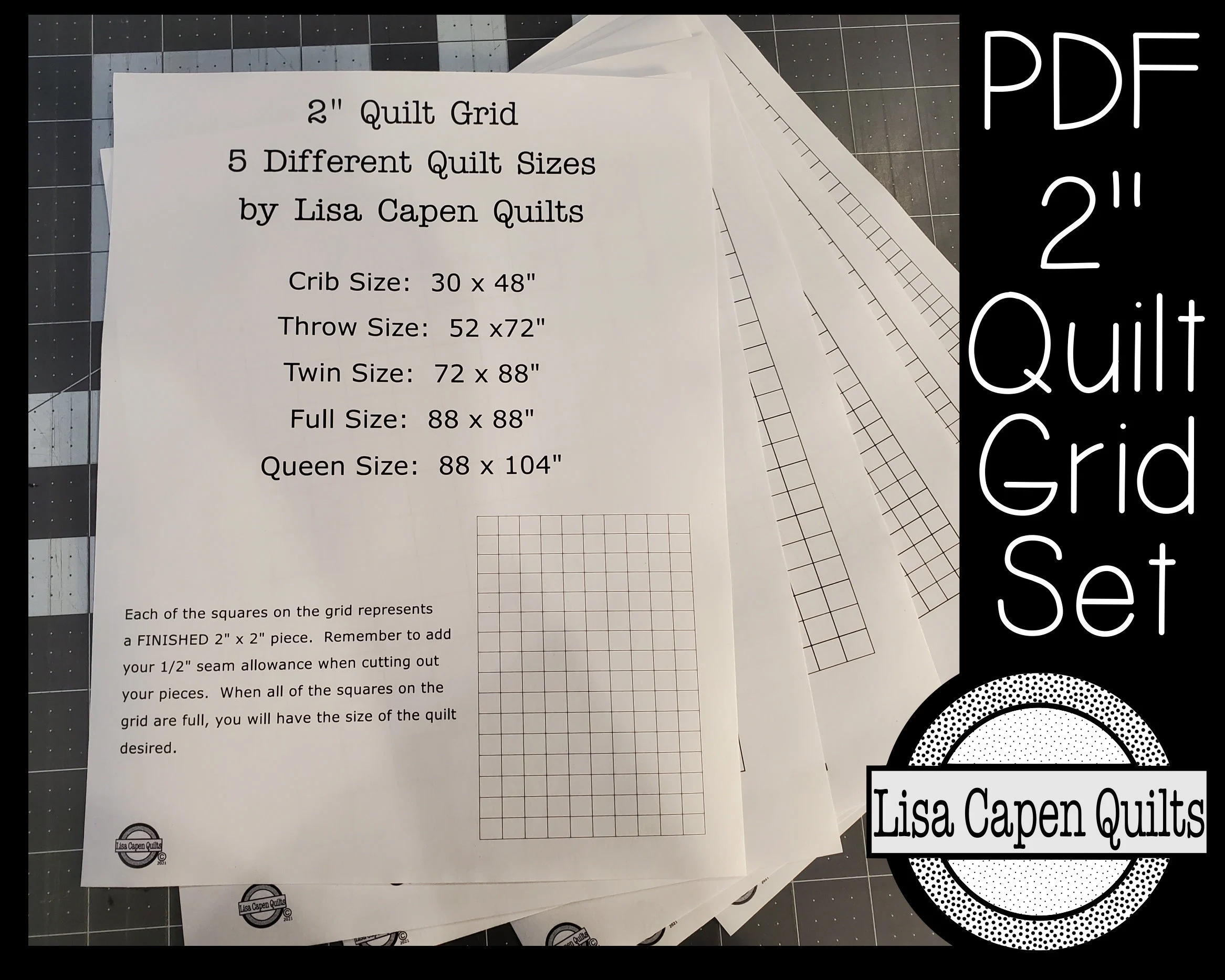 Quilters Graph Paper 2 Grid Set Plan Your Quilt Today Great For Patchwork T shirt Quilts Instant PDF Download Etsy
