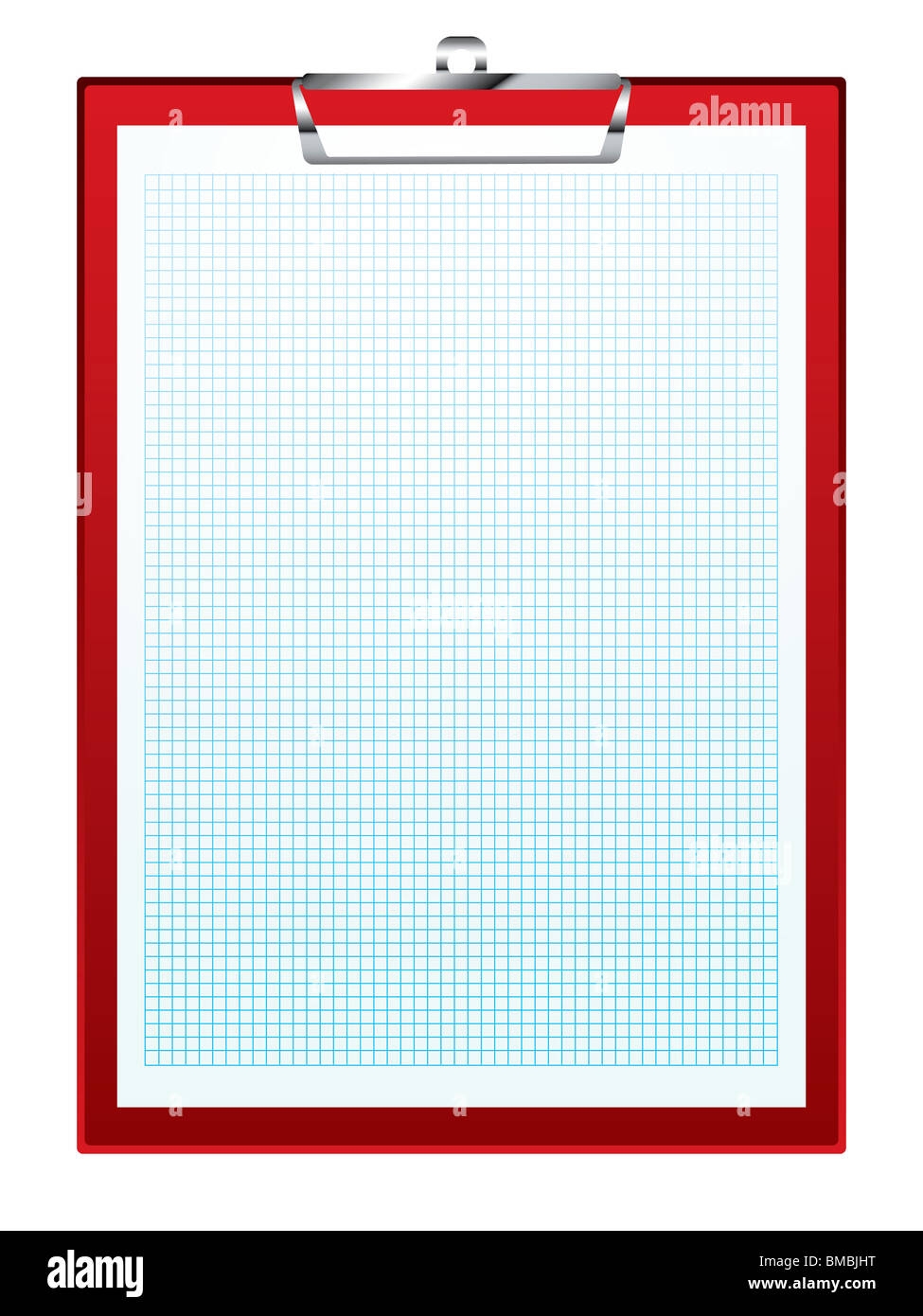 Red Clip Board With Blue Square Graph Paper Math Concepts Stock Photo Alamy