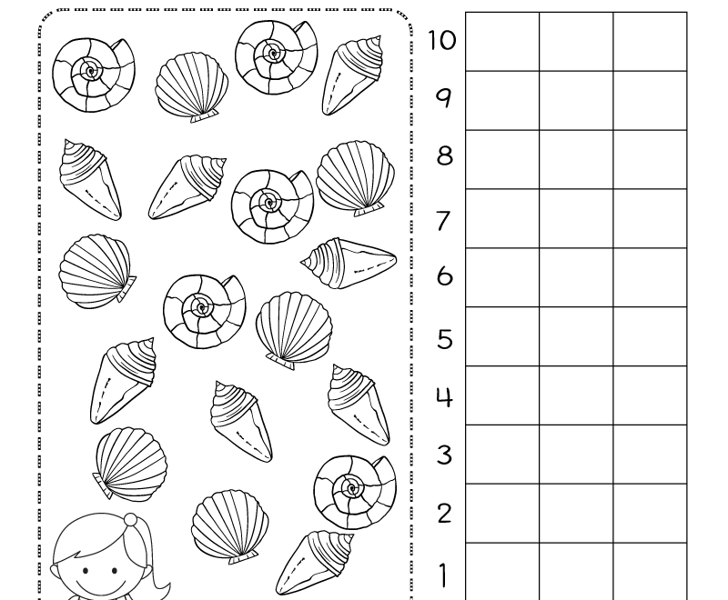 Seashell Bar Graph Worksheet Free Printable Digital PDF