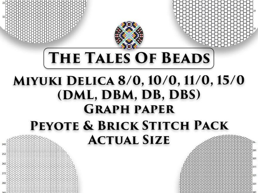 Seed Bead Graph Paper Peyote Pack Miyuki Delica Actual Size Beading Graphs