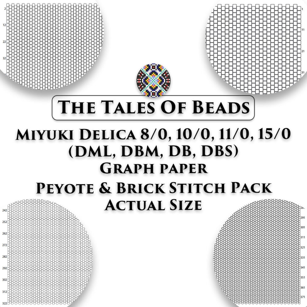 Seed Bead Graph Paper Peyote Pack Miyuki Delica Actual Size Beading Graphs Seed Bead Graph Paper Peyote Pack Miyuki Delica Actual Size Beading Graphs